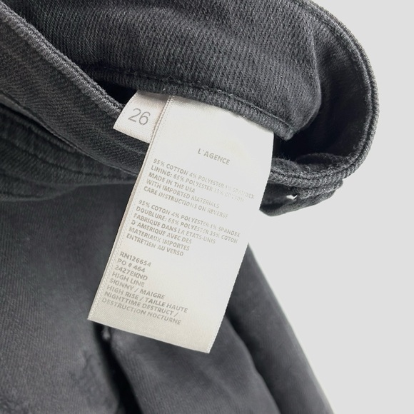 L'AGENCE High Line Nighttime Destruct High Rise Skinny Jeans - Picture 9 of 9